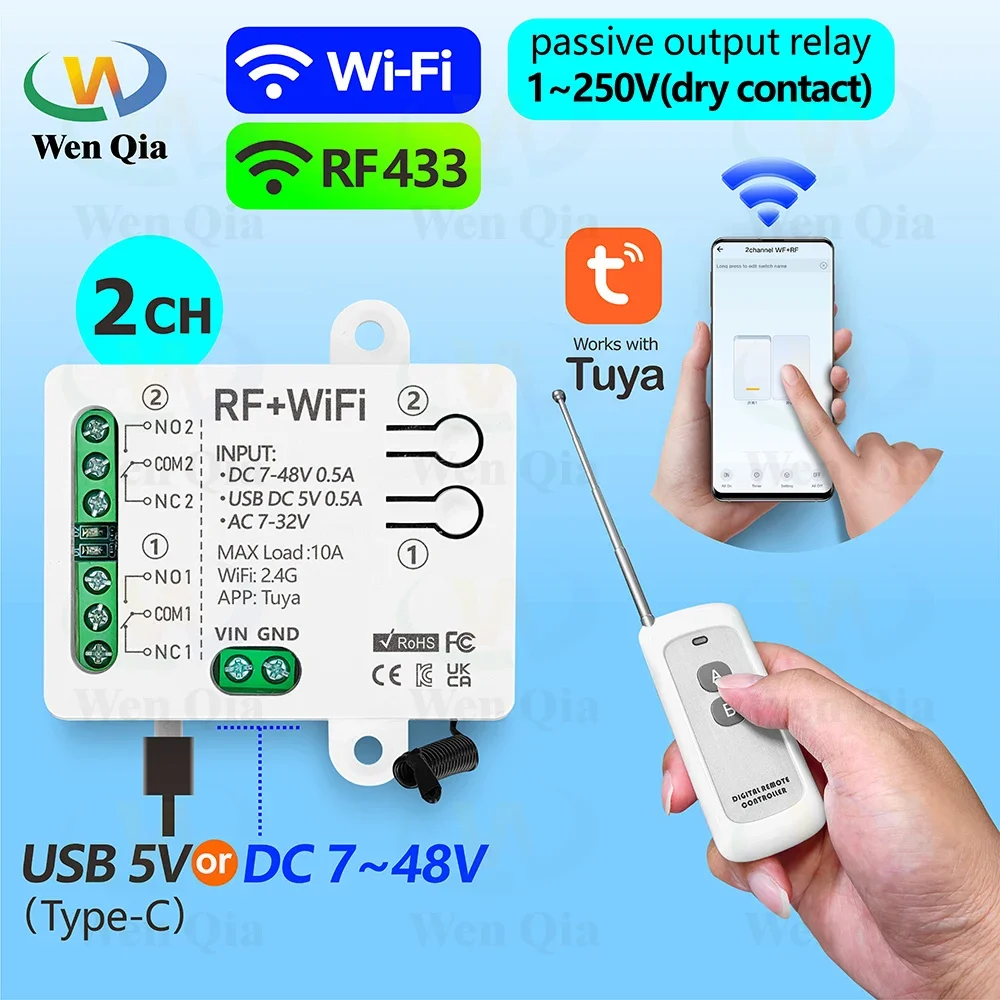 Smart Home Ventilation - Interruttore della luce intelligente 2CH Tuya,