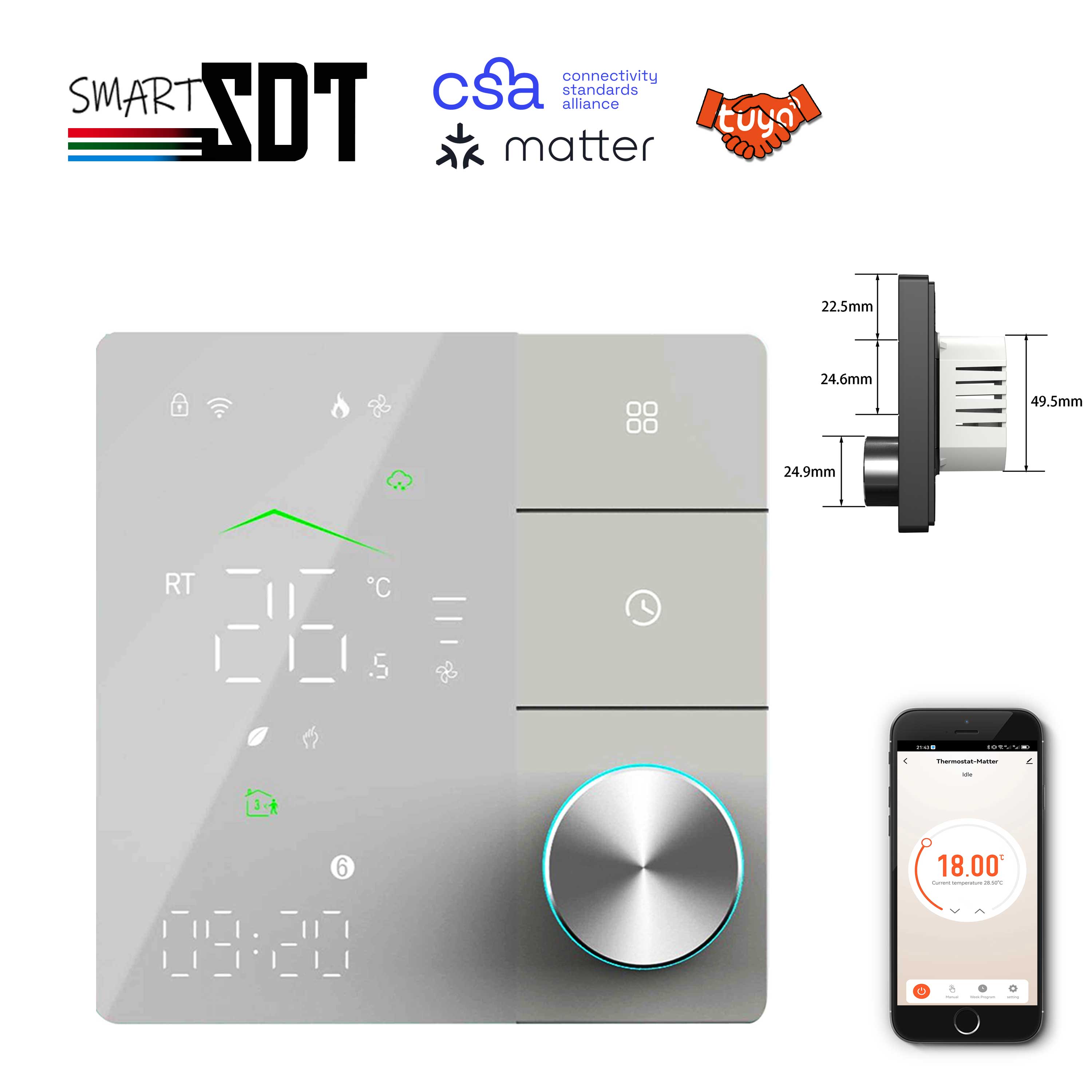 Smart Home Hub Apple - Termostato riscaldante 24V 110V 220V materia